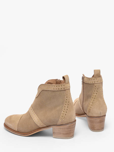 Enkellaarsjes Met Hak Uit Leder Alpe Beige women 54311108 ander zicht 2