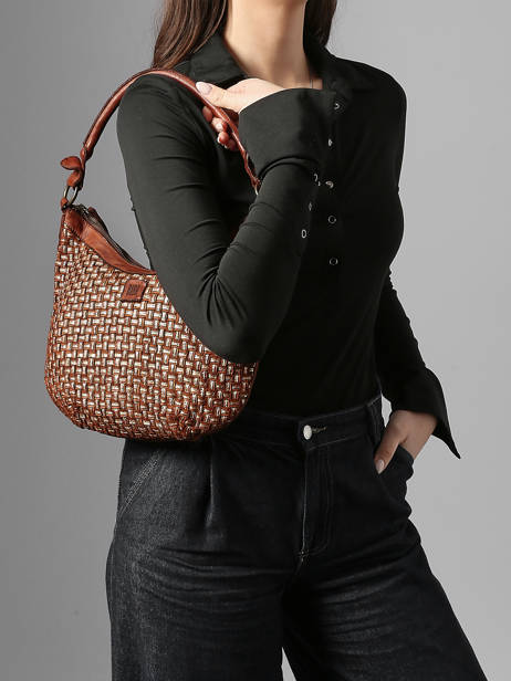 Cross Body Tas Heritage Leder Biba Bruin heritage KAB23L ander zicht 1