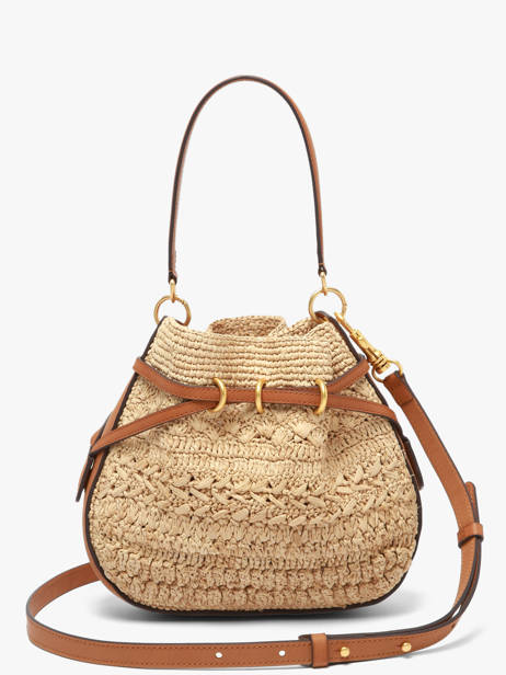 Cross Body Tas Le Mini Romy Leder En Raffia Gerard darel Beige raphia E454 ander zicht 5