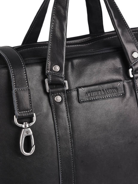Business Tas Arthur 3 Compartimenten Arthur & aston Zwart johany 5 ander zicht 1