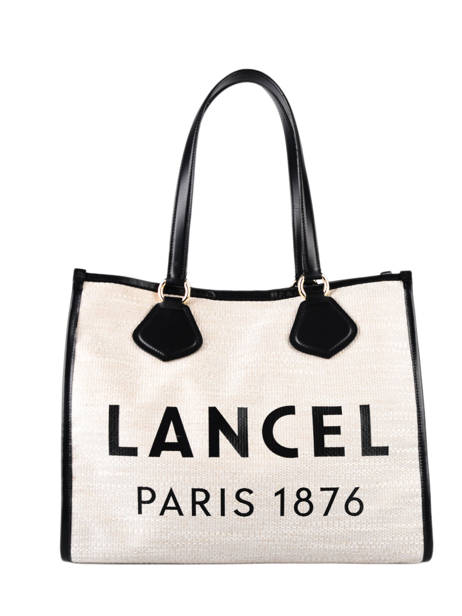 Schoudertas Cabas D'été Jute En Leder Lancel Beige cabas d'ete A10749