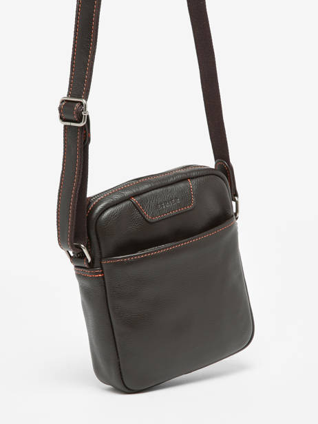 Cross Body Tas M Foulonné Leder Etrier Bruin foulonne EFOU729M ander zicht 2